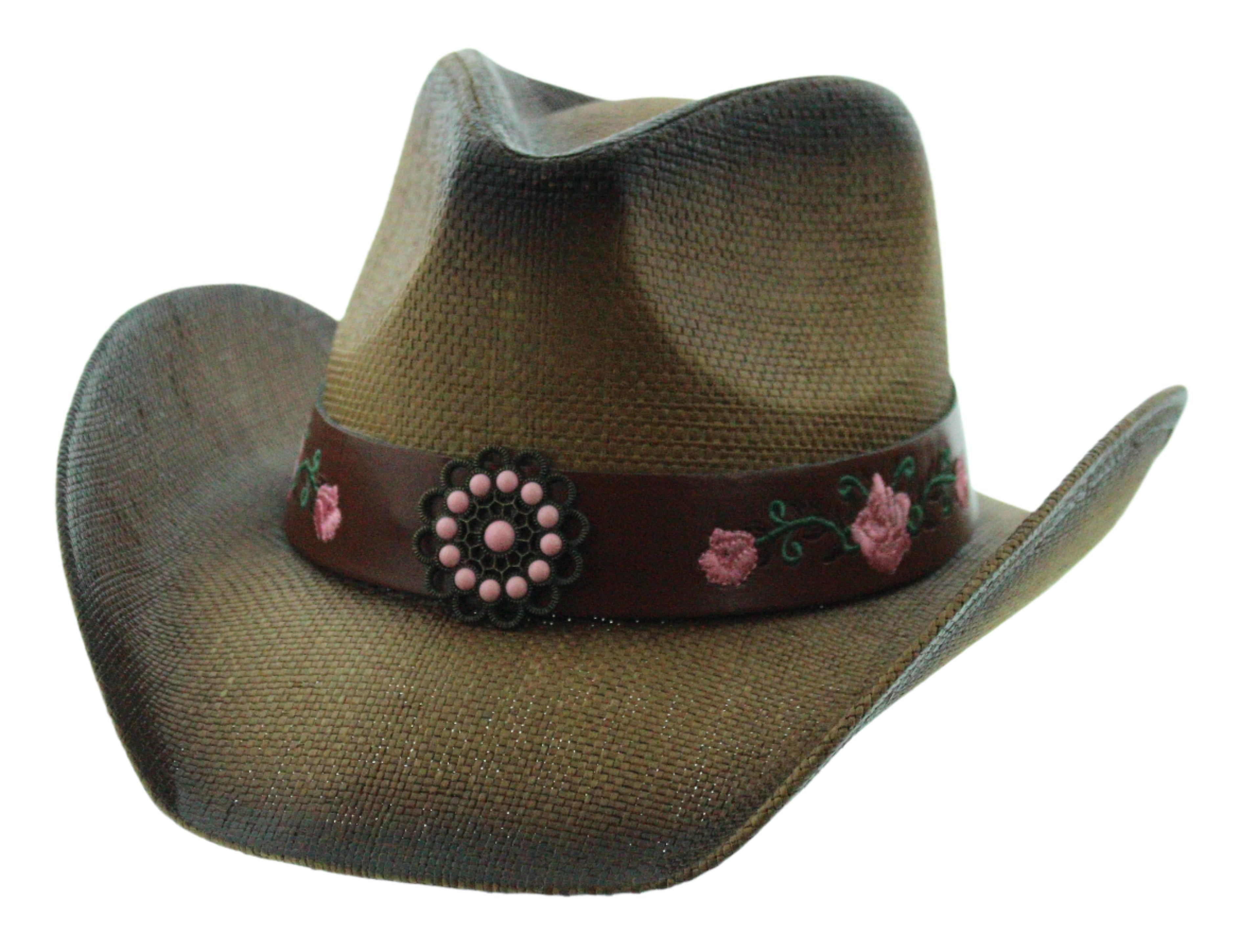 Brown Desert Rose Cowgirl Hat