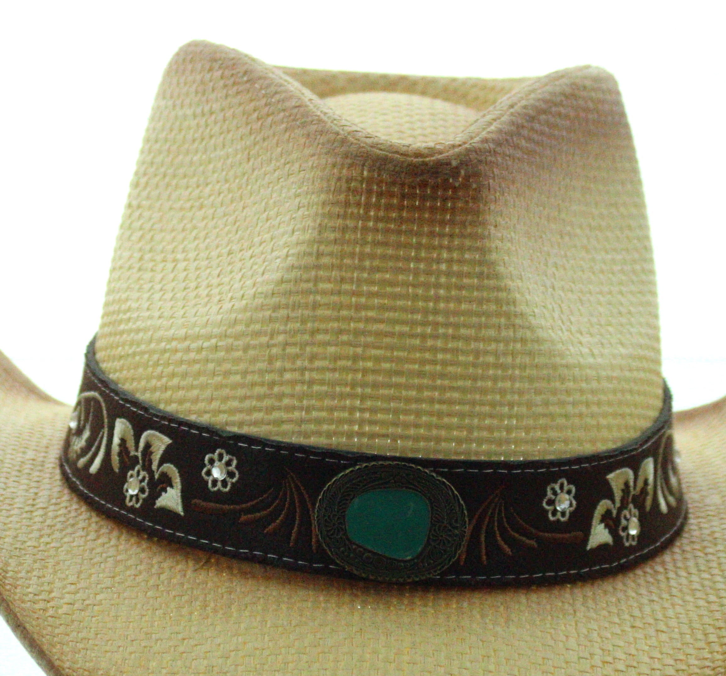 Turquoise Floral Cowgirl Hat
